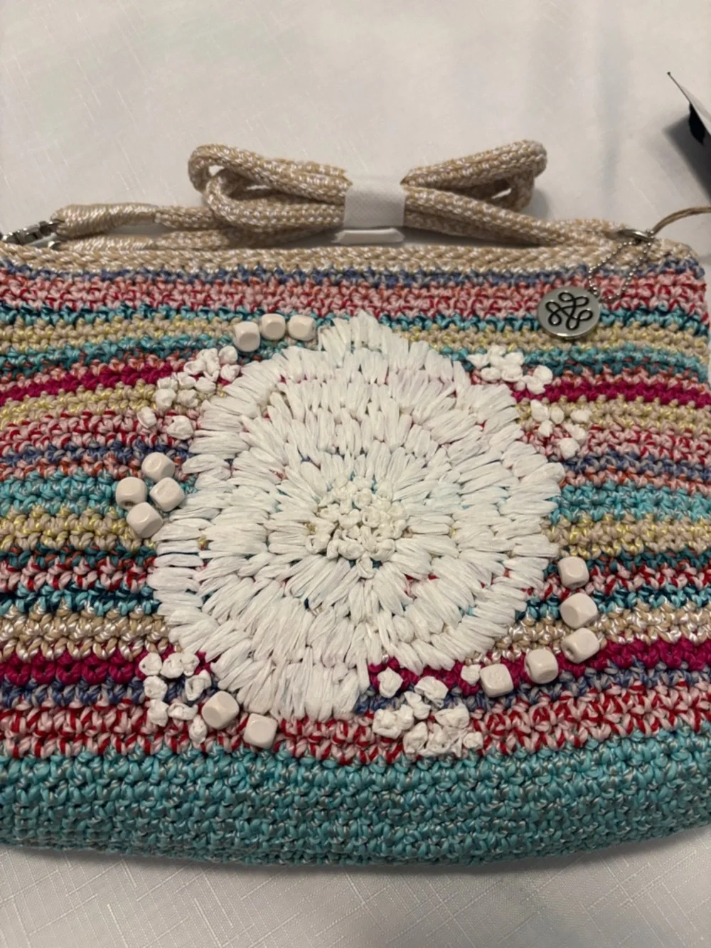 Sak Lumi Convertible Multi Colored Crossbody Bag hand-crocheted exterior NWT
